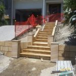 img-Sandstone Stairs And Landings With Block Wall