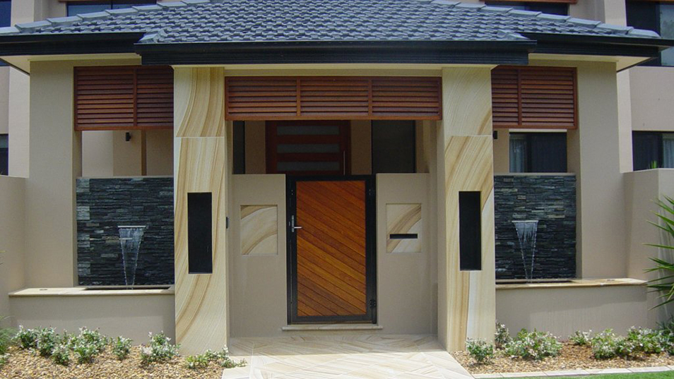 Grand Entryways and Façades - Custom Sandstone Features