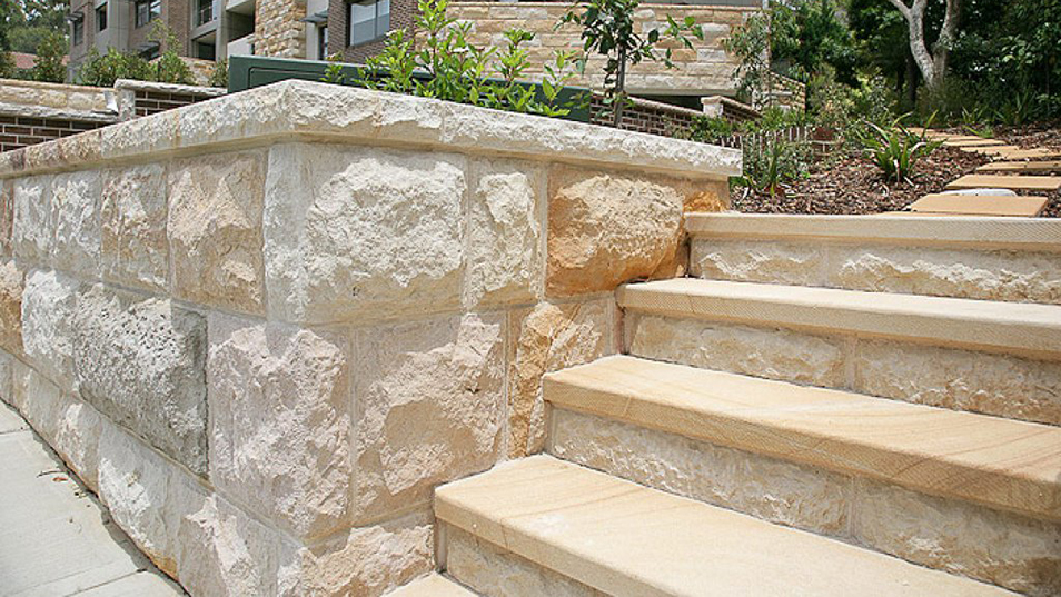 Outdoor Living Walls & Retaining Structures - Custom Sandstone Features