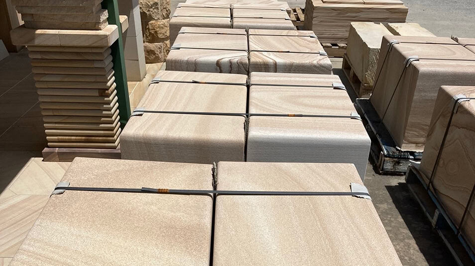 Natural sandstone texture used in outdoor construction