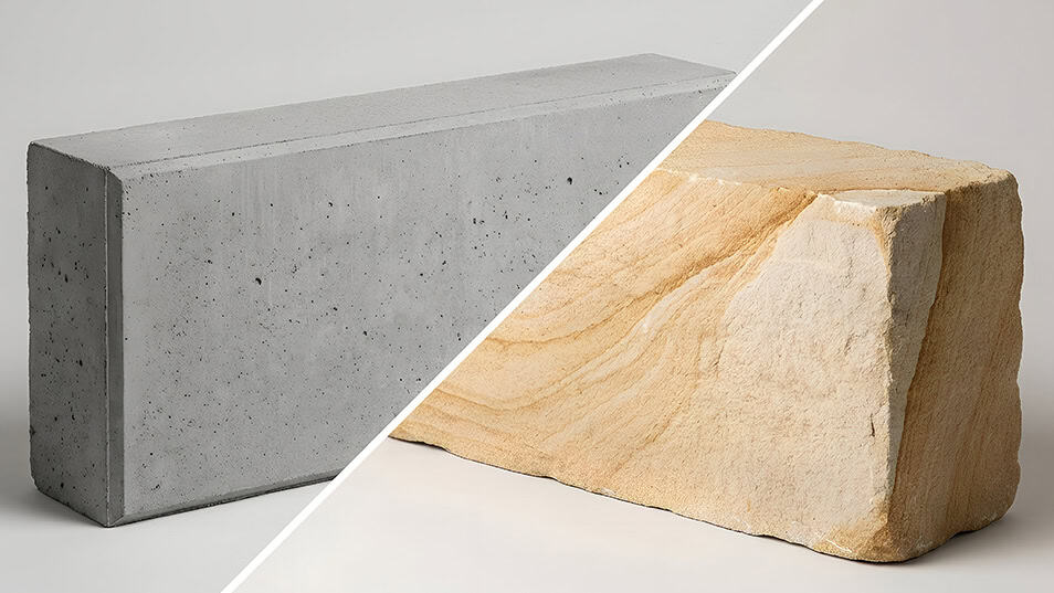 Sandstone and concrete blocks comparison for landscaping projects